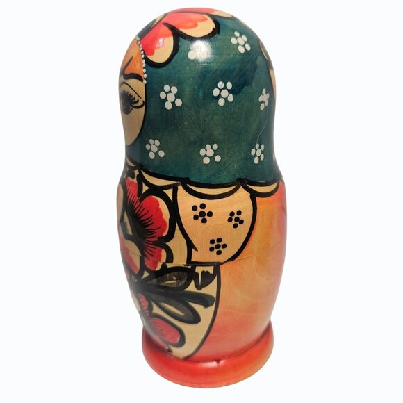 Vintage Russian Matryoshka Nesting Dolls Set Of 5 Ranging From 7" to 2 " - Picture 5 of 7
